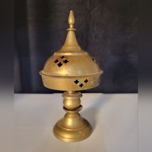 Vintage Brass Pedestal Incense Burner